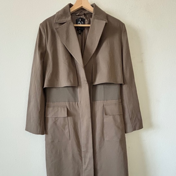Alo Women’s FORMATION TRENCH COAT Olive Tree Size Medium - Picture 13 of 16